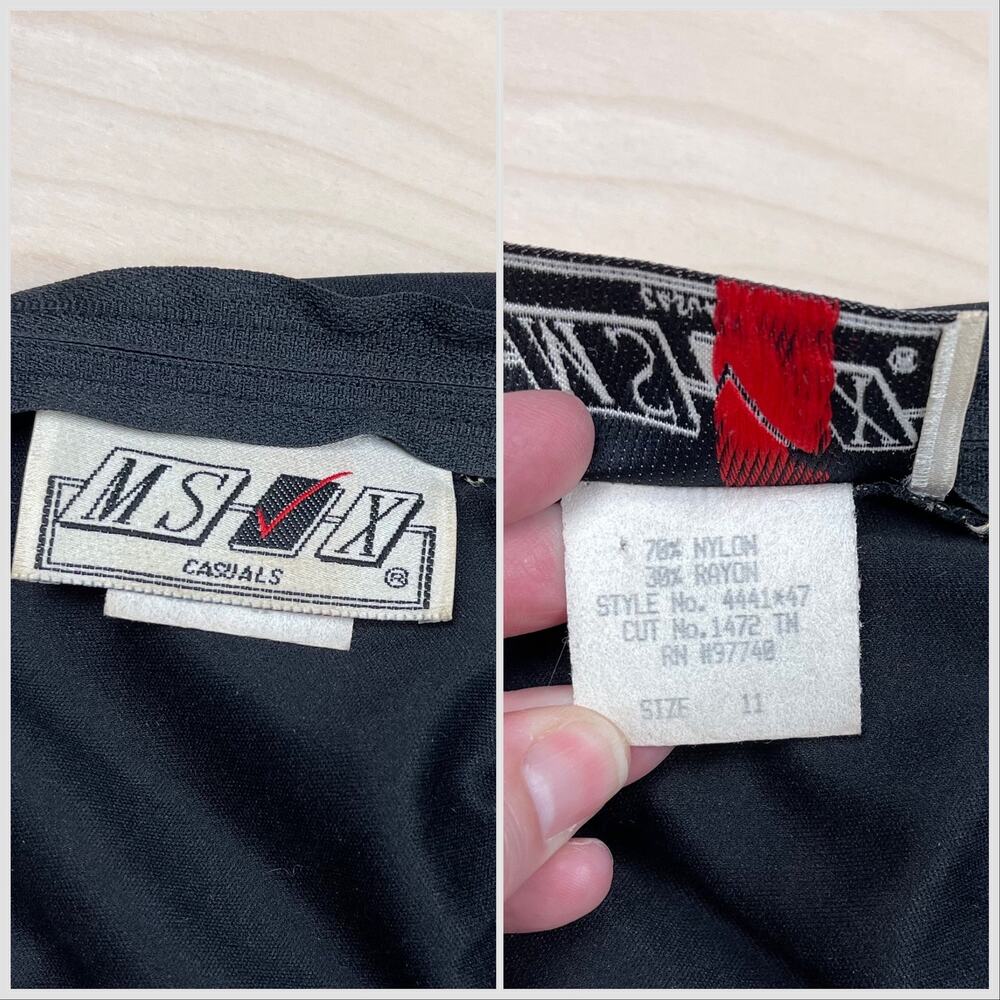 Vintage 1990s Black and Gold Lace Sheath Minidress - Picture 6 of 8